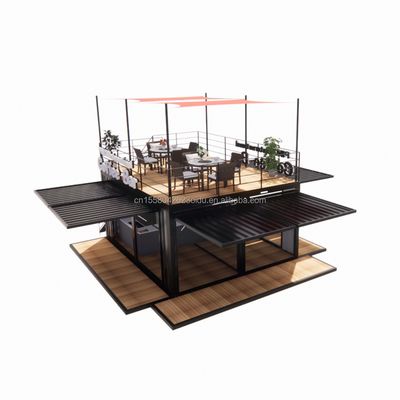 Shop 20ft Park BBQ Container Mobile Portable Assembly Coffee Bar Wooden House with 50/75/100mm Wave Sandwich Panel Walls