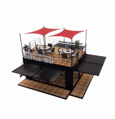 Shop 20ft Park BBQ Container Mobile Portable Assembly Coffee Bar Wooden House with 50/75/100mm Wave Sandwich Panel Walls