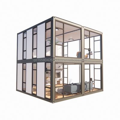 Office Convenience for Supermarket Large Curtain Wall Glass Window Movable House Container Room