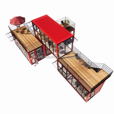 50/75/100mm Wave Sandwich Panel Wall Modular Mobile Store for Container Dessert Shop Street Prefab Coffee Kiosk Booth Design
