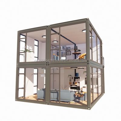 Office Convenience for Supermarket Large Curtain Wall Glass Window Movable House Container Room