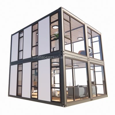 Office Convenience for Supermarket Large Curtain Wall Glass Window Movable House Container Room