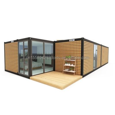 Steel Frame Galvanized Steel Bending 180g 20ft 40ft Prefab Home with Modern Container Design and Wave Sandwich Panel Walls