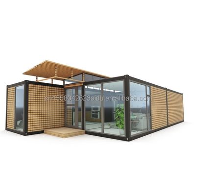 Steel Frame Galvanized Steel Bending 180g 20ft 40ft Prefab Home with Modern Container Design and Wave Sandwich Panel Walls