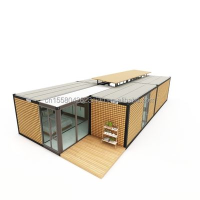 Steel Frame Galvanized Steel Bending 180g 20ft 40ft Prefab Home with Modern Container Design and Wave Sandwich Panel Walls