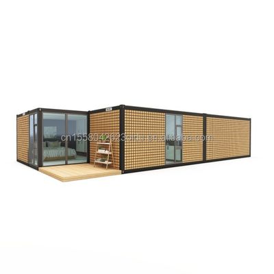 Steel Frame Galvanized Steel Bending 180g 20ft 40ft Prefab Home with Modern Container Design and Wave Sandwich Panel Walls