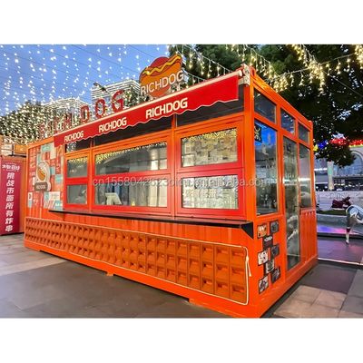 Galvanized Steel Square Tubes Main Structure and Aluminum Alloy Windows for Container Store Prefabricated Building Frame
