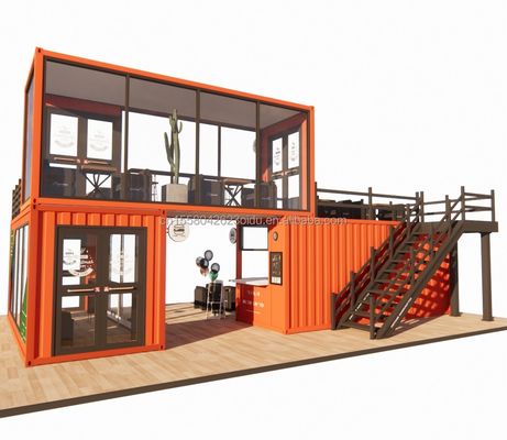 20ft Prefabricated Customized Mobile Coffee Shop Container Bar in with Customized Color and Galvanized Steel Bending