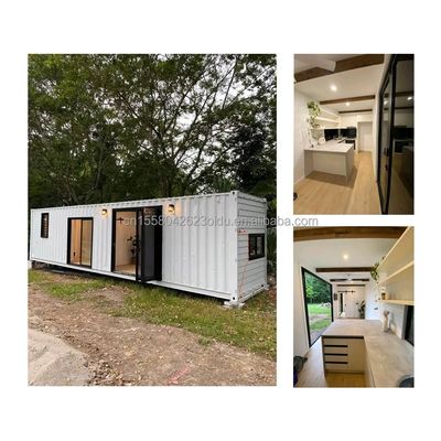50/75/100mm Wave Sandwich Panel Wall Prefabricated Steel Container House for Hotel 20ft Wooden Prefabricated Family Apartment
