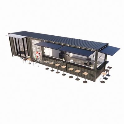Galvanized Steel Square Tubes Main Structure 20ft-40ft Custom Modular Container Coffee Shop Food Stall with Modern Design