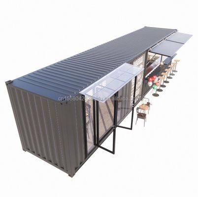 Galvanized Steel Square Tubes Main Structure 20ft-40ft Custom Modular Container Coffee Shop Food Stall with Modern Design