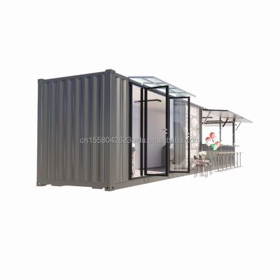 Galvanized Steel Square Tubes Main Structure 20ft-40ft Custom Modular Container Coffee Shop Food Stall with Modern Design