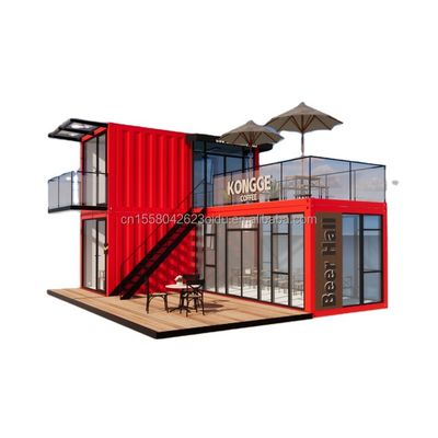 Pingui Customized 20ft/40ft Galvanized Steel Square Tubes Shipping Container Coffee Portable Container Restaurant for Shop