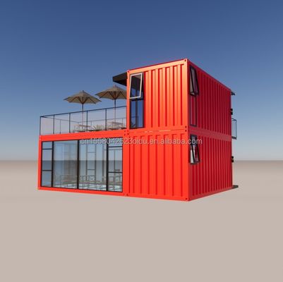 Pingui Customized 20ft/40ft Galvanized Steel Square Tubes Shipping Container Coffee Portable Container Restaurant for Shop