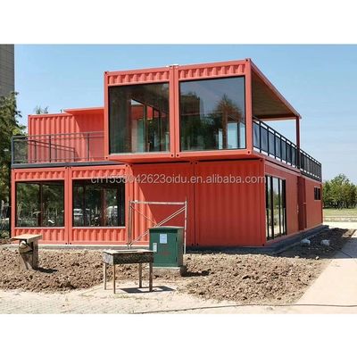 Prefabricated Steel Structure Container Restaurant Kitchen Bedroom with Aluminum Alloy Windows and Large Window Design
