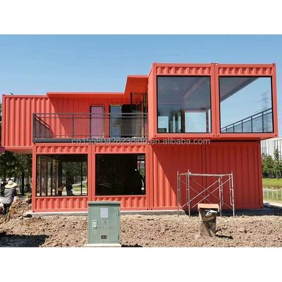 Prefabricated Steel Structure Container Restaurant Kitchen Bedroom with Aluminum Alloy Windows and Large Window Design