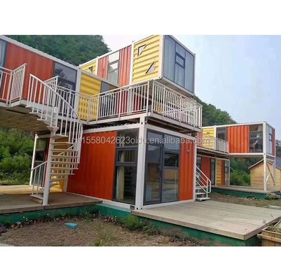 Prefabricated Steel Structure Container Restaurant Kitchen Bedroom with Aluminum Alloy Windows and Large Window Design