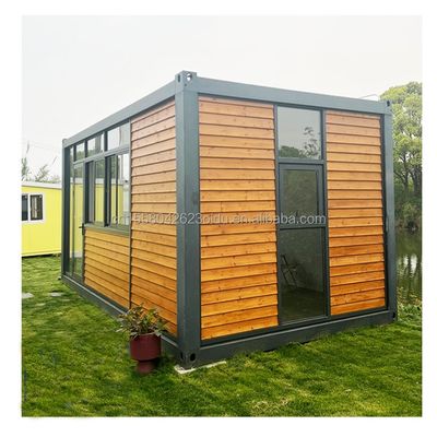 20ft Container Office with Toilet Prefab House Wooden Container Houses Galvanized Steel Bending 180g