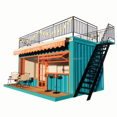 20ft Two-Layer Flat Packaging Container Steel Frame Garage Retail Store Modern Design and Galvanized Steel Bending 180g
