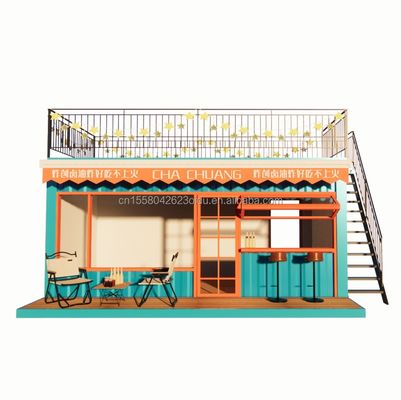 20ft Two-Layer Flat Packaging Container Steel Frame Garage Retail Store Modern Design and Galvanized Steel Bending 180g