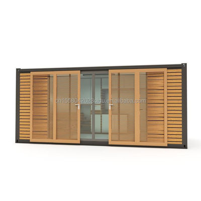 Hotel Accommodation 20ft Prefabricated Container Office House with Wooden Sliding Door and Aluminum Alloy Windows