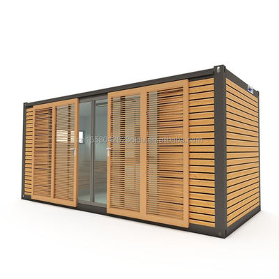 Hotel Accommodation 20ft Prefabricated Container Office House with Wooden Sliding Door and Aluminum Alloy Windows