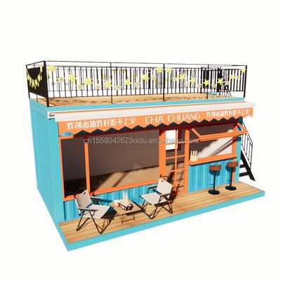 20ft Two-Layer Flat Packaging Container Steel Frame Garage Retail Store Modern Design and Galvanized Steel Bending 180g