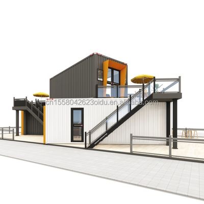Container Bar Modified Restaurant Coffee Shop with Steel Structure Building and 50/75/100mm Wave Sandwich Panel Wall