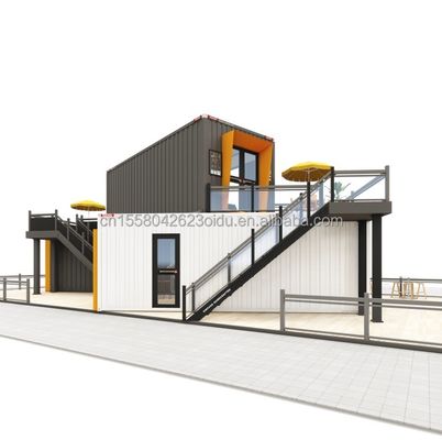 Container Bar Modified Restaurant Coffee Shop with Steel Structure Building and 50/75/100mm Wave Sandwich Panel Wall