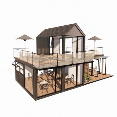 20FT 40FT Modern Simple Hotel 4 Bedrooms 1 Garage Prefab House Container Villa House Apex Roof Quick Assembled