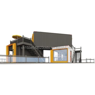 Container Bar Modified Restaurant Coffee Shop with Steel Structure Building and 50/75/100mm Wave Sandwich Panel Wall