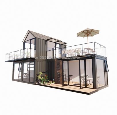 20FT 40FT Modern Simple Hotel 4 Bedrooms 1 Garage Prefab House Container Villa House Apex Roof Quick Assembled