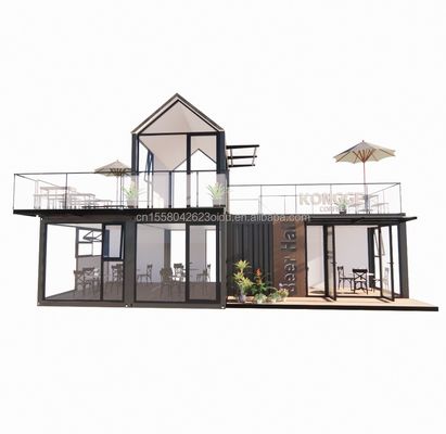 20FT 40FT Modern Simple Hotel 4 Bedrooms 1 Garage Prefab House Container Villa House Apex Roof Quick Assembled