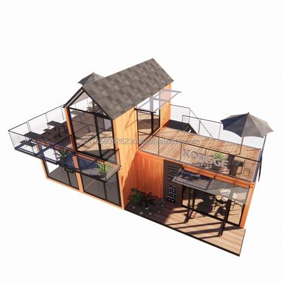 Customized Sloping Roof Steel Structure Villa Wall 50/75/100mm Wave Sandwich Panel Bathroom and 3 Bedroom Container House