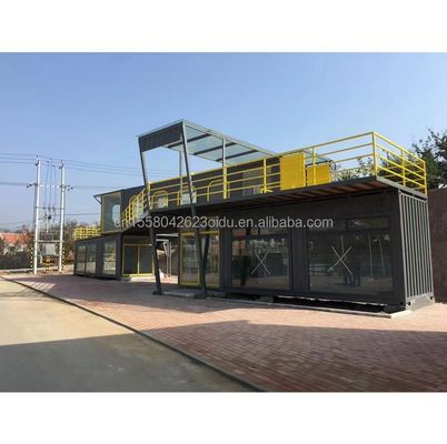 Outdoor Restaurant Cafe Bar Container House 40FT Modern Design with Galvanized Steel Square Tubes