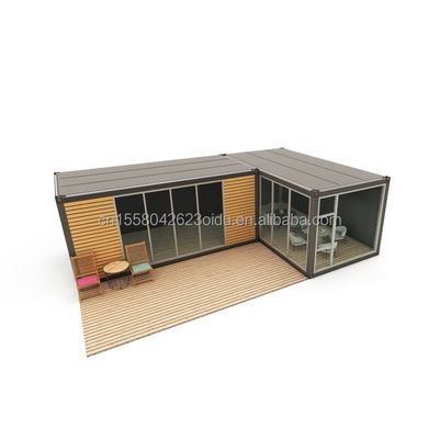 Steel Frame Galvanized Steel Bending 180g Simple Prefab Log Cabins Wooden Small House Portable Cabins with 20ft or 40ft Size