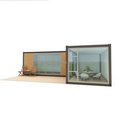 Steel Frame Galvanized Steel Bending 180g Simple Prefab Log Cabins Wooden Small House Portable Cabins with 20ft or 40ft Size