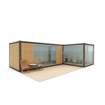 Steel Frame Galvanized Steel Bending 180g Simple Prefab Log Cabins Wooden Small House Portable Cabins with 20ft or 40ft Size