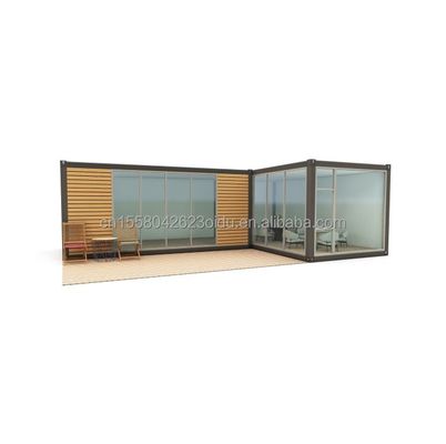 Steel Frame Galvanized Steel Bending 180g Simple Prefab Log Cabins Wooden Small House Portable Cabins with 20ft or 40ft Size