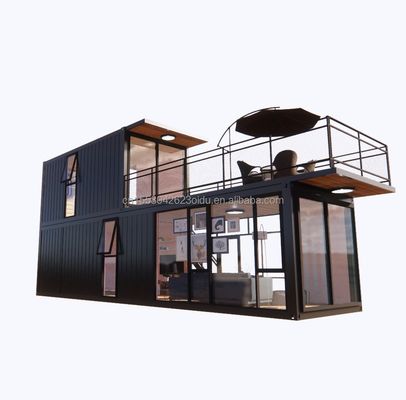 Supermarket Shipping Ready Made Prefab Projects Container Coffee Shop with Log Design