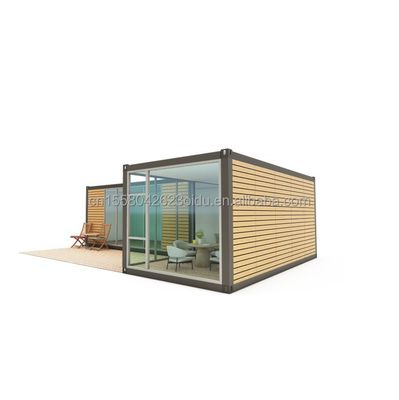 Steel Frame Galvanized Steel Bending 180g Simple Prefab Log Cabins Wooden Small House Portable Cabins with 20ft or 40ft Size