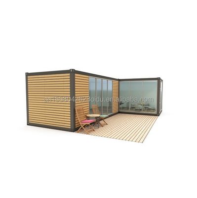 Steel Frame Galvanized Steel Bending 180g Simple Prefab Log Cabins Wooden Small House Portable Cabins with 20ft or 40ft Size