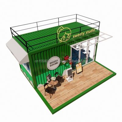 50/75/100mm Wave Sandwich Panel Wall 20ft Portable Container Clothing Store Prefabricated Mobile Store Pop Up Retail Store