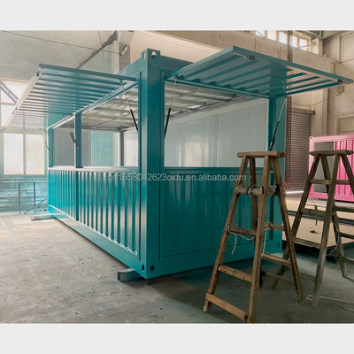 Aluminum Alloy Windows Container Coffee Bar 10ft 20ft Fast Food Mini Pop-up Shop with Wall 50/75/100mm Wave Sandwich Panel