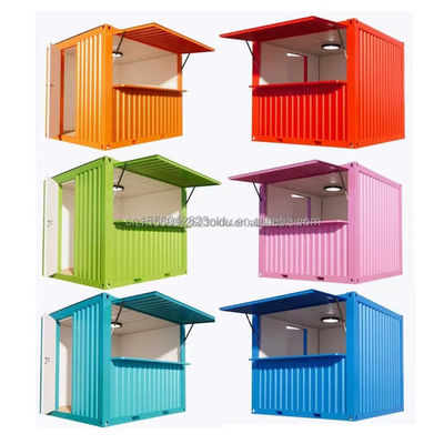 Aluminum Alloy Windows Container Coffee Bar 10ft 20ft Fast Food Mini Pop-up Shop with Wall 50/75/100mm Wave Sandwich Panel