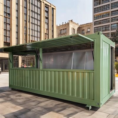 Galvanized Steel Square Tubes Main Structure Container Houses for Whole Assemble 20ft 40ft Prefab Coffee Shop