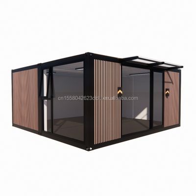 Flat Top Container Prefabrication Studio Imitation Wood PVC Wall Panel for Affordable Family Residence in 20ft or 40ft Sizes