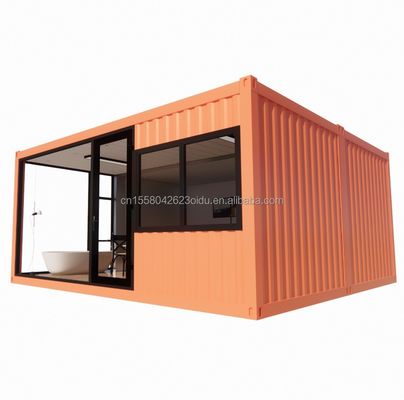 Affordable 20ft or 40ft Portable Light Steel Flat Roof Container Prefab Studio Home House with Customized Color