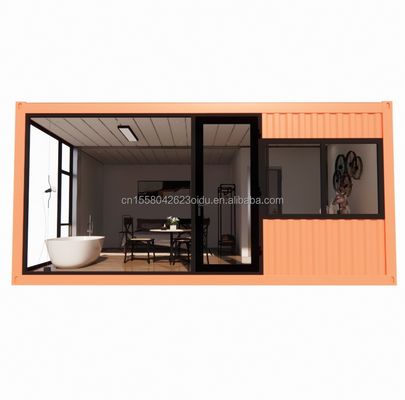 Affordable 20ft or 40ft Portable Light Steel Flat Roof Container Prefab Studio Home House with Customized Color