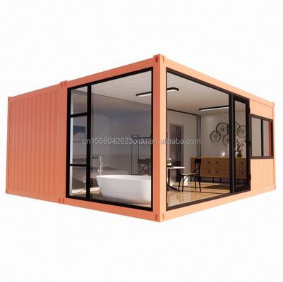 Affordable 20ft or 40ft Portable Light Steel Flat Roof Container Prefab Studio Home House with Customized Color